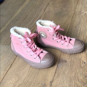 Girls CONVERSE high tops - Pink suede - Size US13